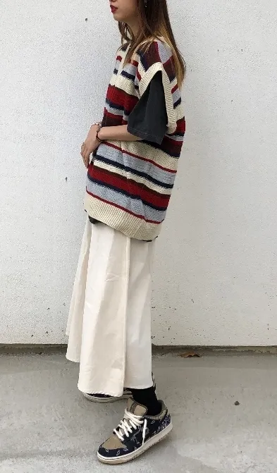 RASHOMONG  |Stripes Unisex Street Style Oversized Vests & Gillets