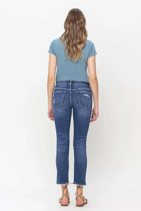 Readable Mid Rise Crop Slim Straight Jeans