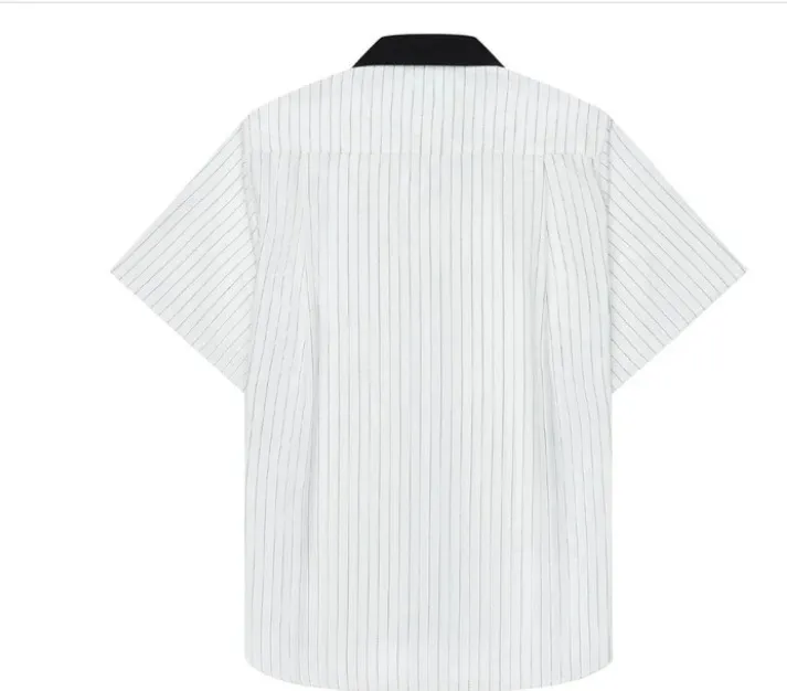 RHUDE  |Button-down Stripes Street Style Short Sleeves Logo Shirts