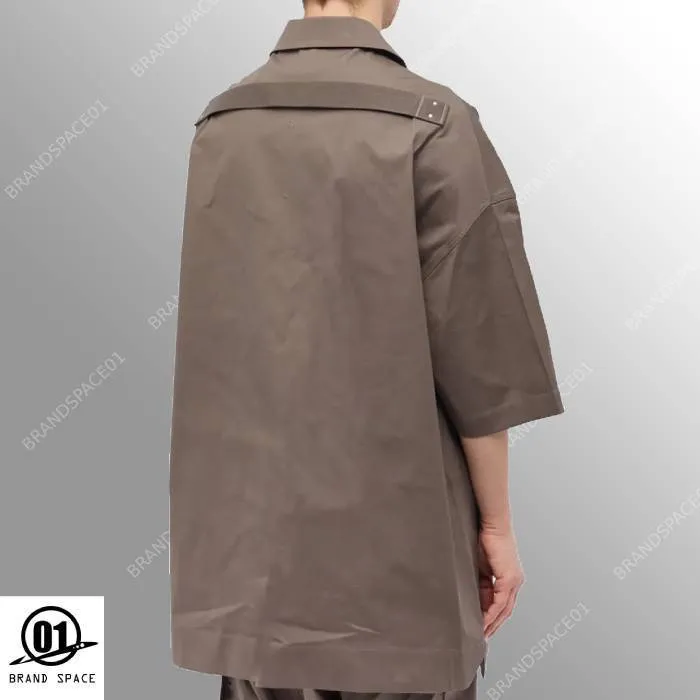 RICK OWENS  |Button-down Nylon Linen Street Style Plain Short Sleeves