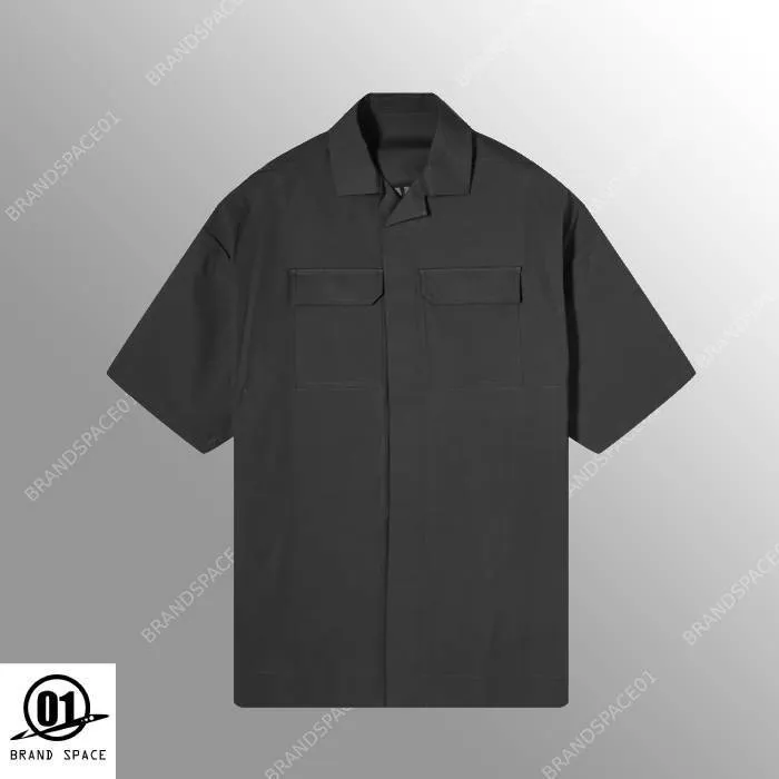 RICK OWENS  |Button-down Nylon Linen Street Style Plain Short Sleeves