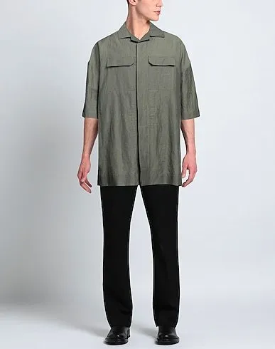 RICK OWENS  |Button-down Street Style Plain Cotton Short Sleeves