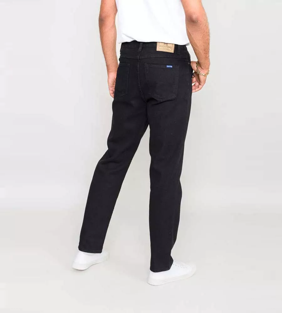 Rockford Tall Mens Black Comfort Fit Jeans (COMFORT BLACK)