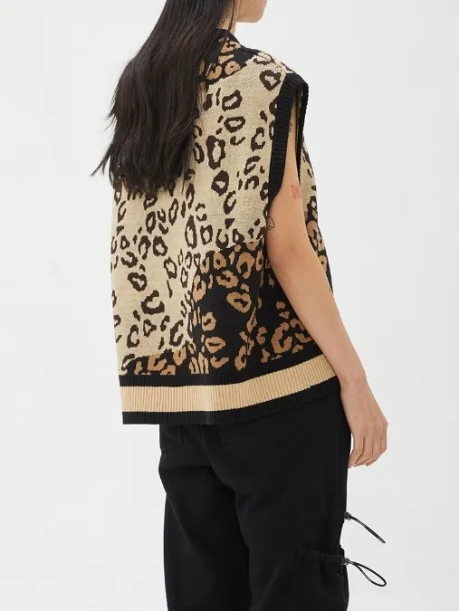 ROMANTIC CROWN  |Leopard Patterns Unisex Street Style Vests & Gillets