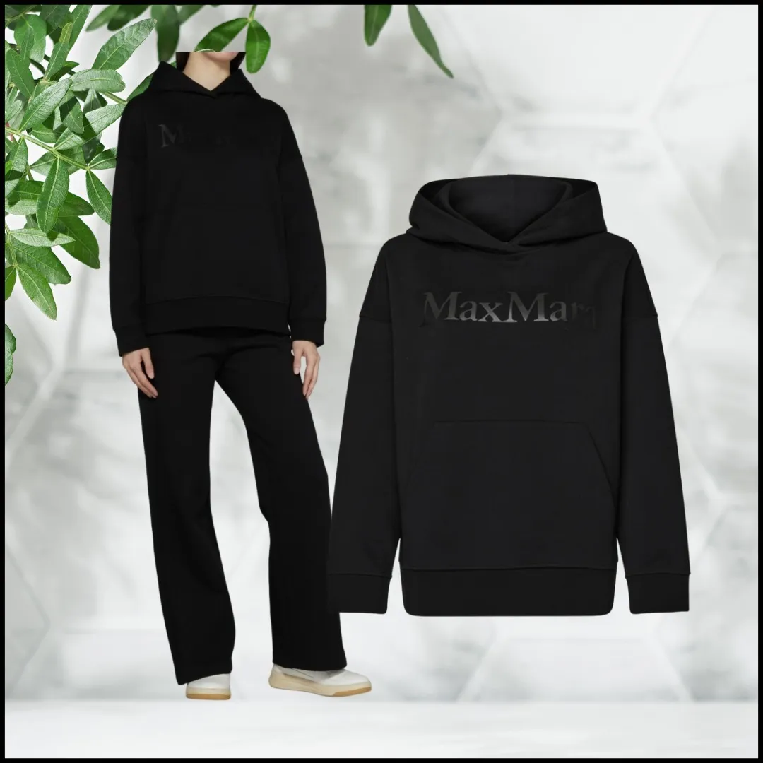 S Max Mara  |Street Style Long Sleeves Logo Hoodies & Sweatshirts