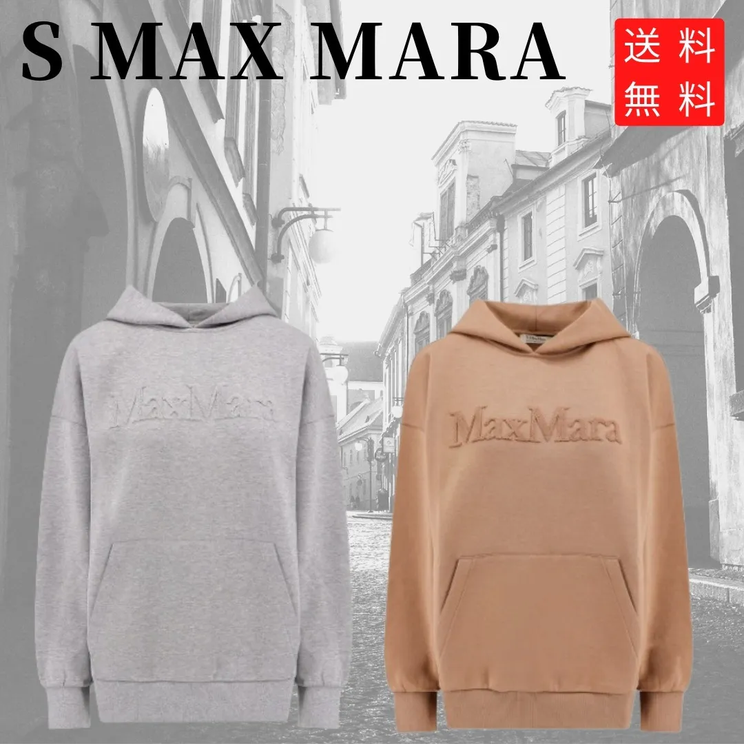 S Max Mara  |Unisex Street Style Long Sleeves Plain Cotton Logo