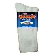 Sale: 6-Pack Extra Wide Athletic Crew Socks Made in USA