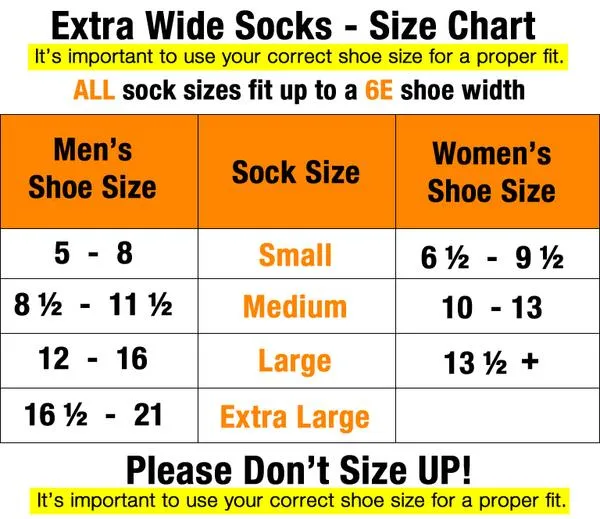 Sale: 6-Pack Extra Wide Athletic Crew Socks Made in USA