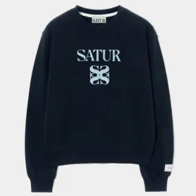 SATUR  |Unisex Street Style Long Sleeves Plain Cotton Logo