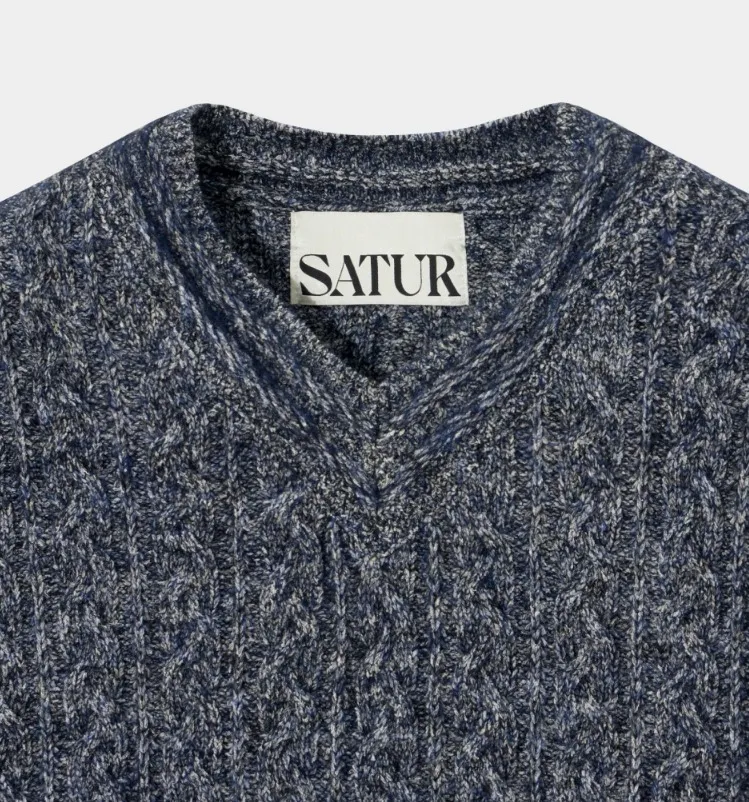 SATUR  |Unisex Wool Nylon Street Style Plain Cotton Oversized Logo