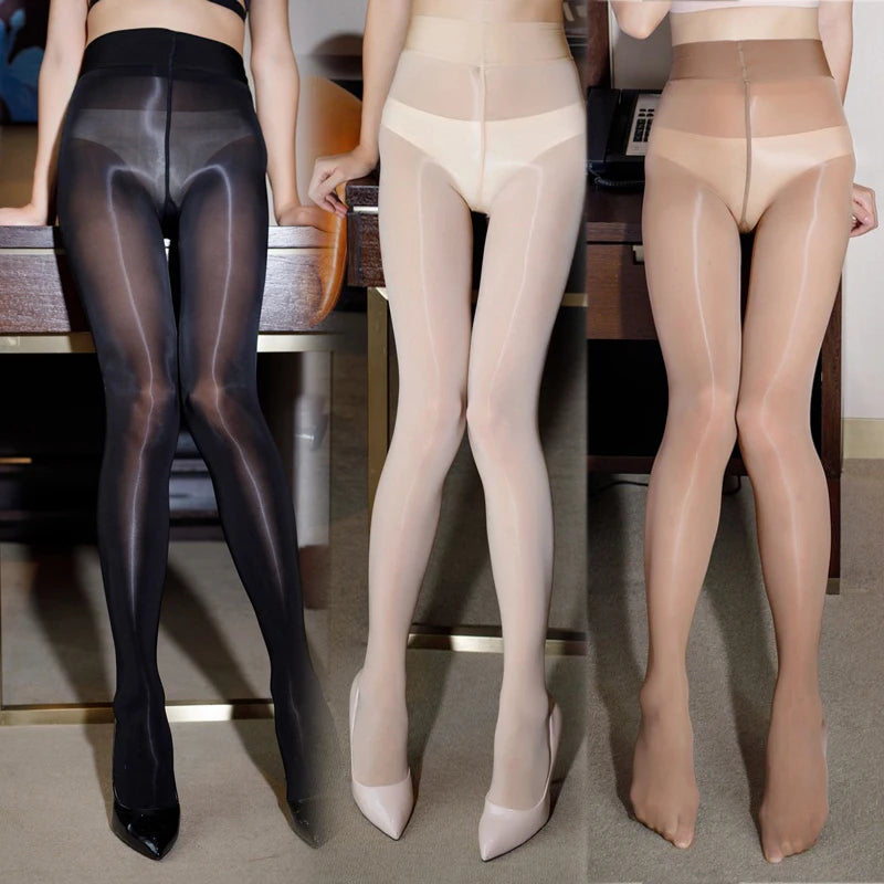 Sexy Stockings Oil Shiny Lingerie Elastic Hot Ultrathin Nylon Bling Tights Clubwear