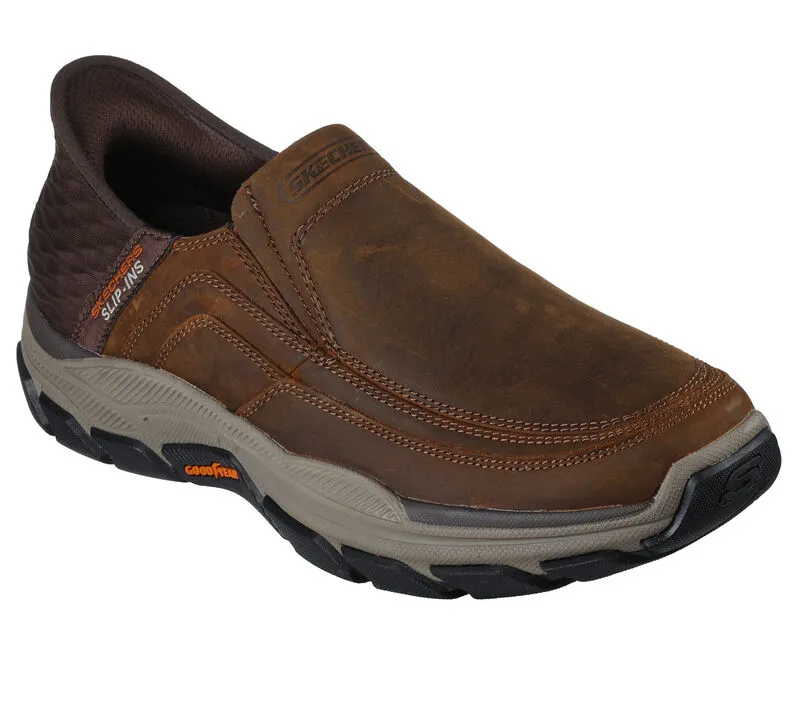 Skechers Men’s Elgin Slip In Shoes-Brown/Dark Brown