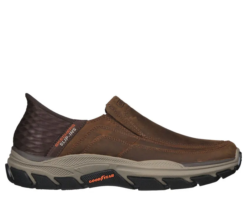 Skechers Men’s Elgin Slip In Shoes-Brown/Dark Brown