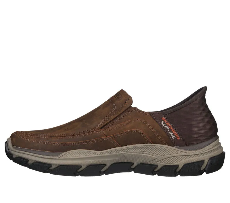 Skechers Men’s Elgin Slip In Shoes-Brown/Dark Brown