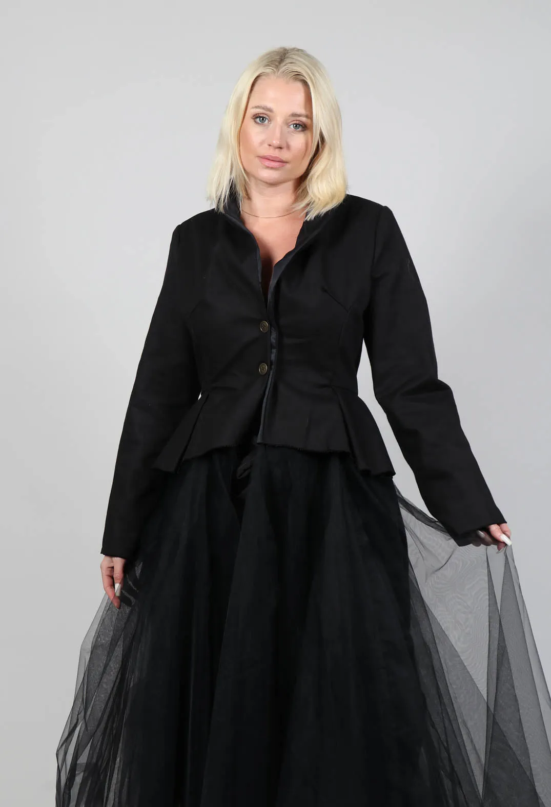 Snow Dark Long Blazer Tulle