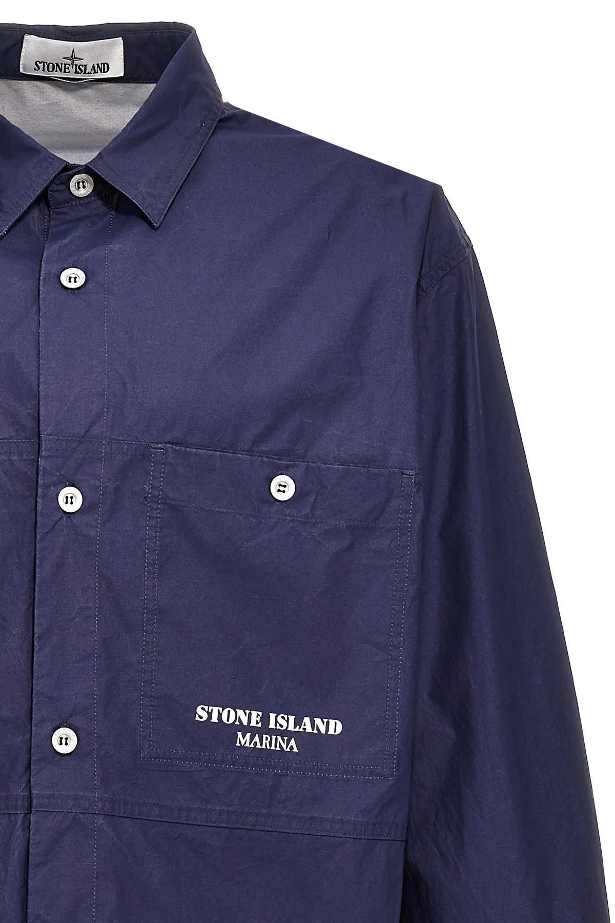 STONE ISLAND  |Button-down Stripes Unisex Blended Fabrics Long Sleeves