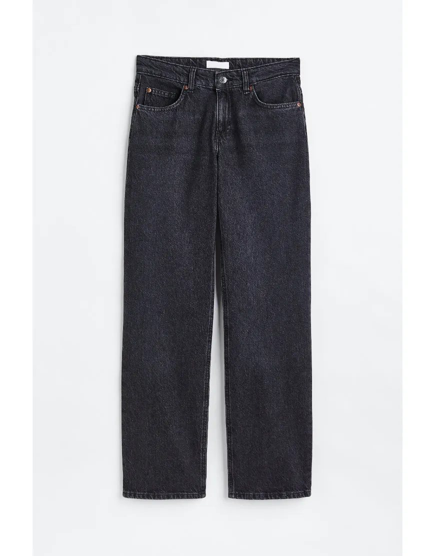 Straight High Jeans Charcoal Black