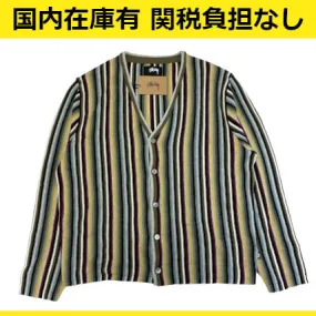 STUSSY  |Button-down Stripes Wool Street Style Cotton Logo