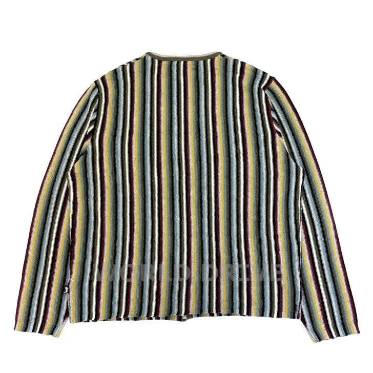 STUSSY  |Button-down Stripes Wool Street Style Cotton Logo