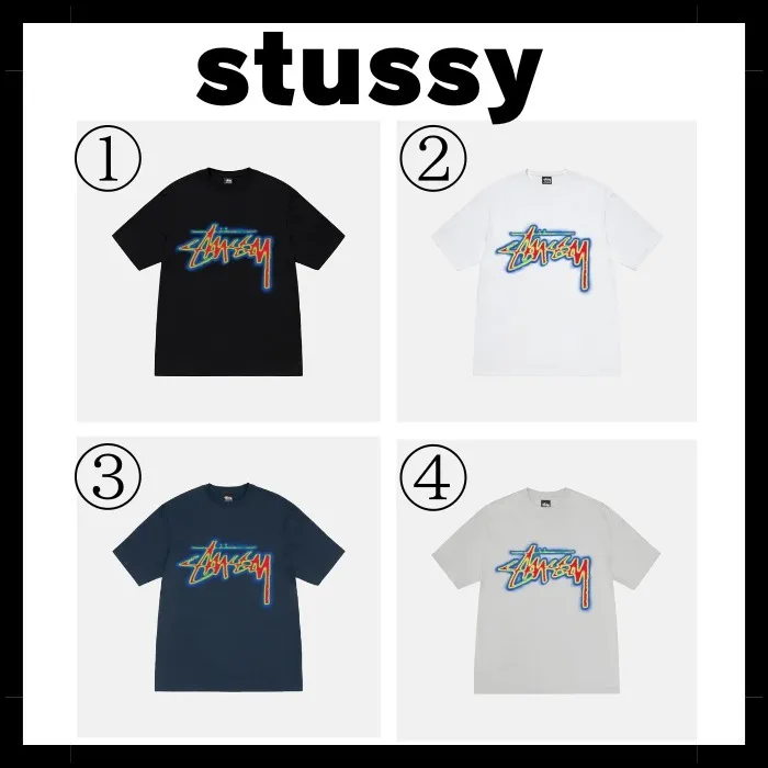 STUSSY  |Button-down Unisex Street Style Logo Skater Style Shirts