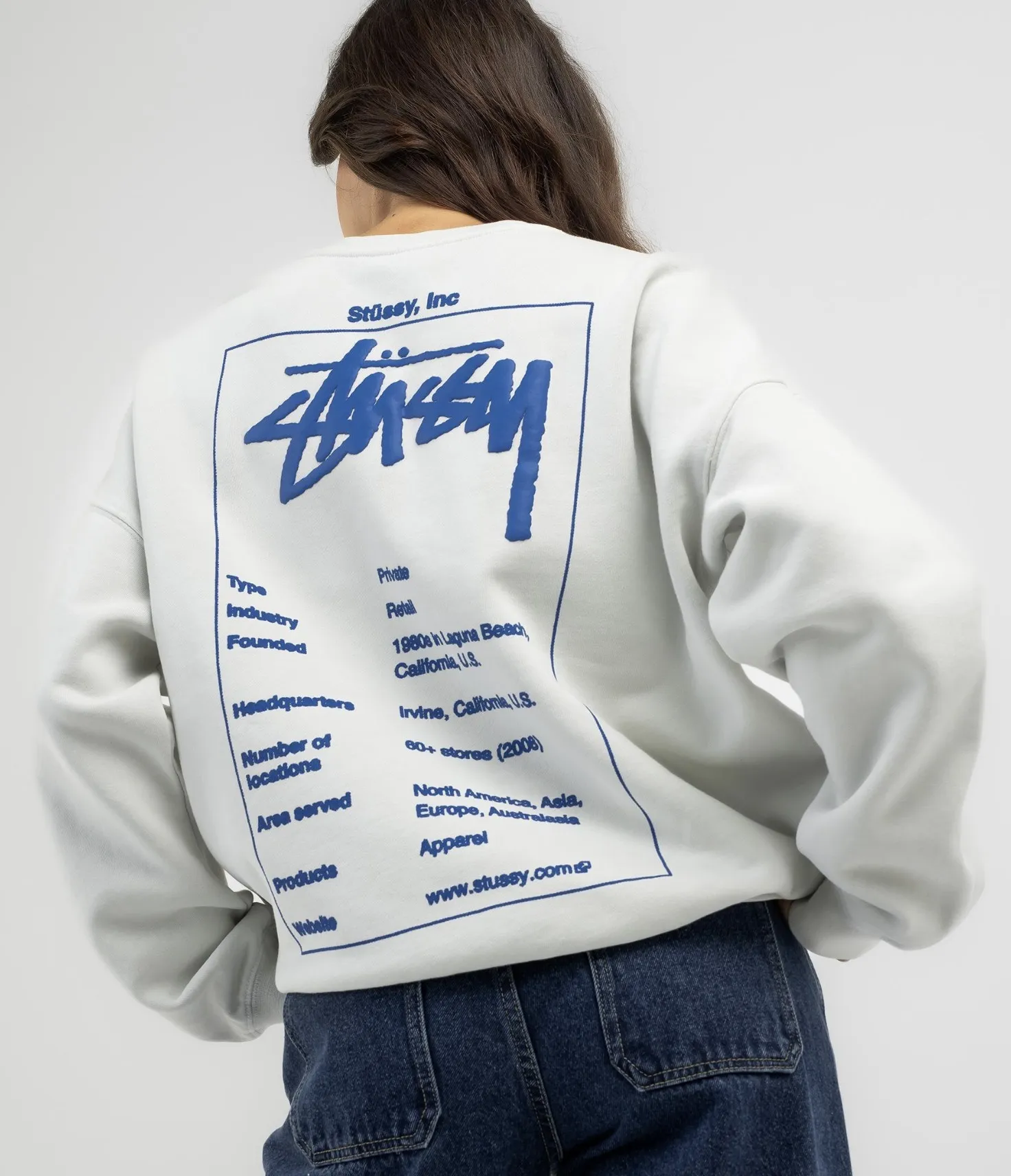 STUSSY  |Crew Neck Street Style Long Sleeves Cotton Oversized Logo