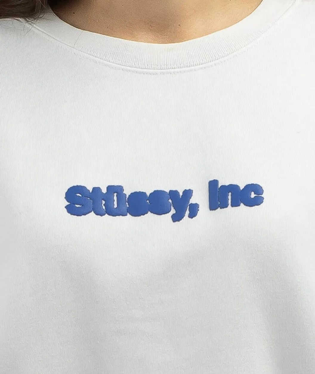 STUSSY  |Crew Neck Street Style Long Sleeves Cotton Oversized Logo