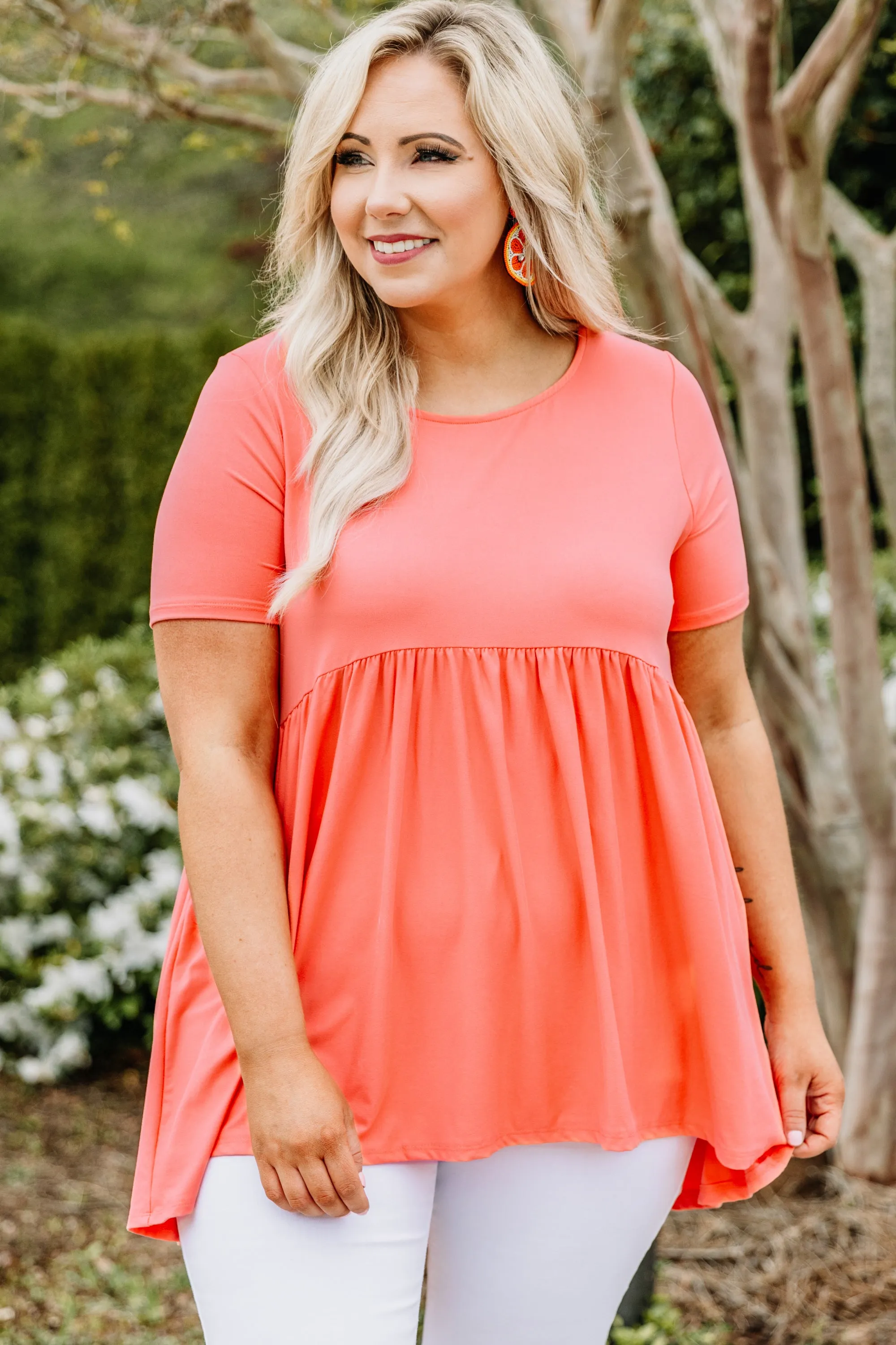 Style In Excess Top, Deep Coral