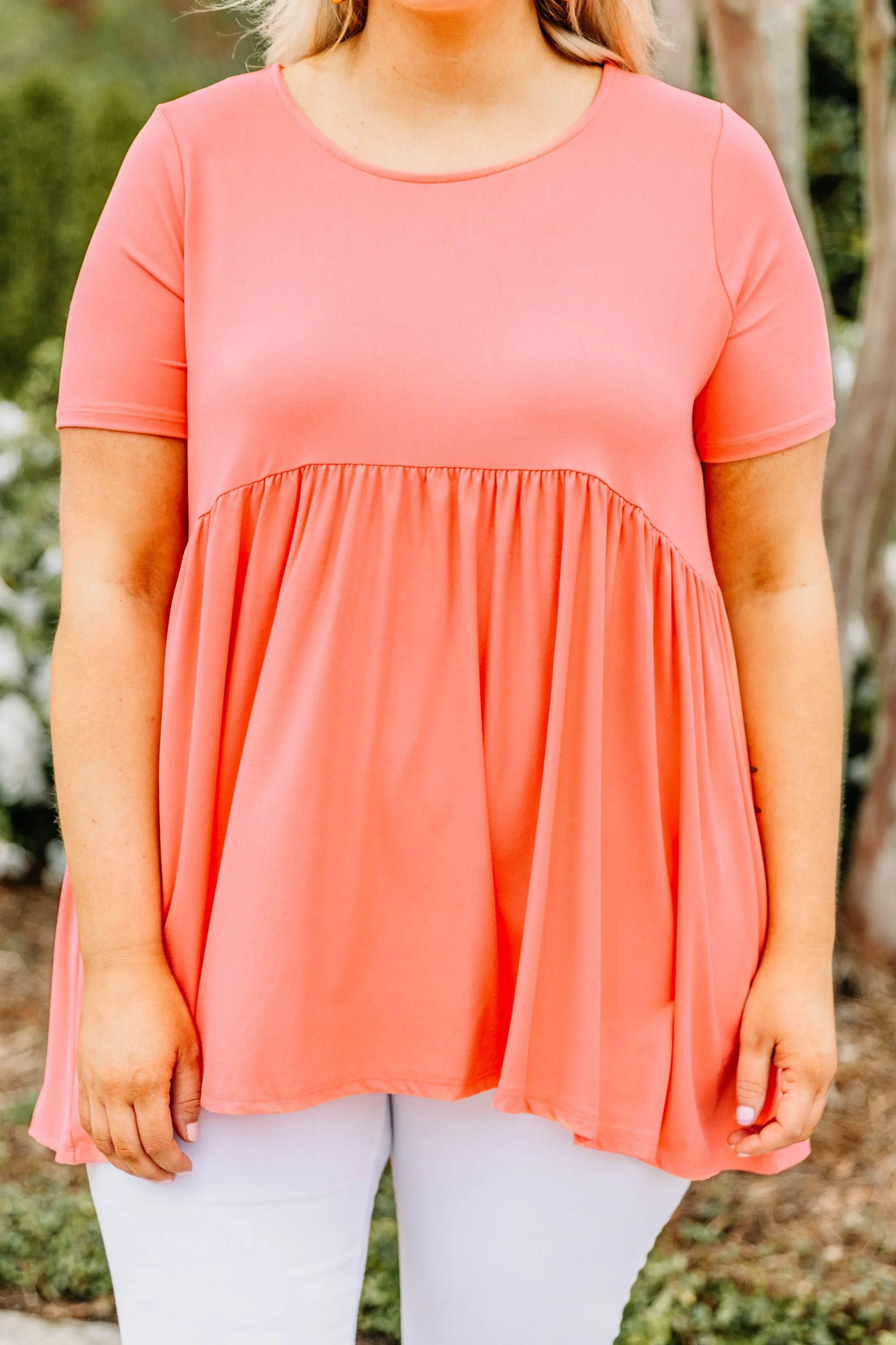 Style In Excess Top, Deep Coral