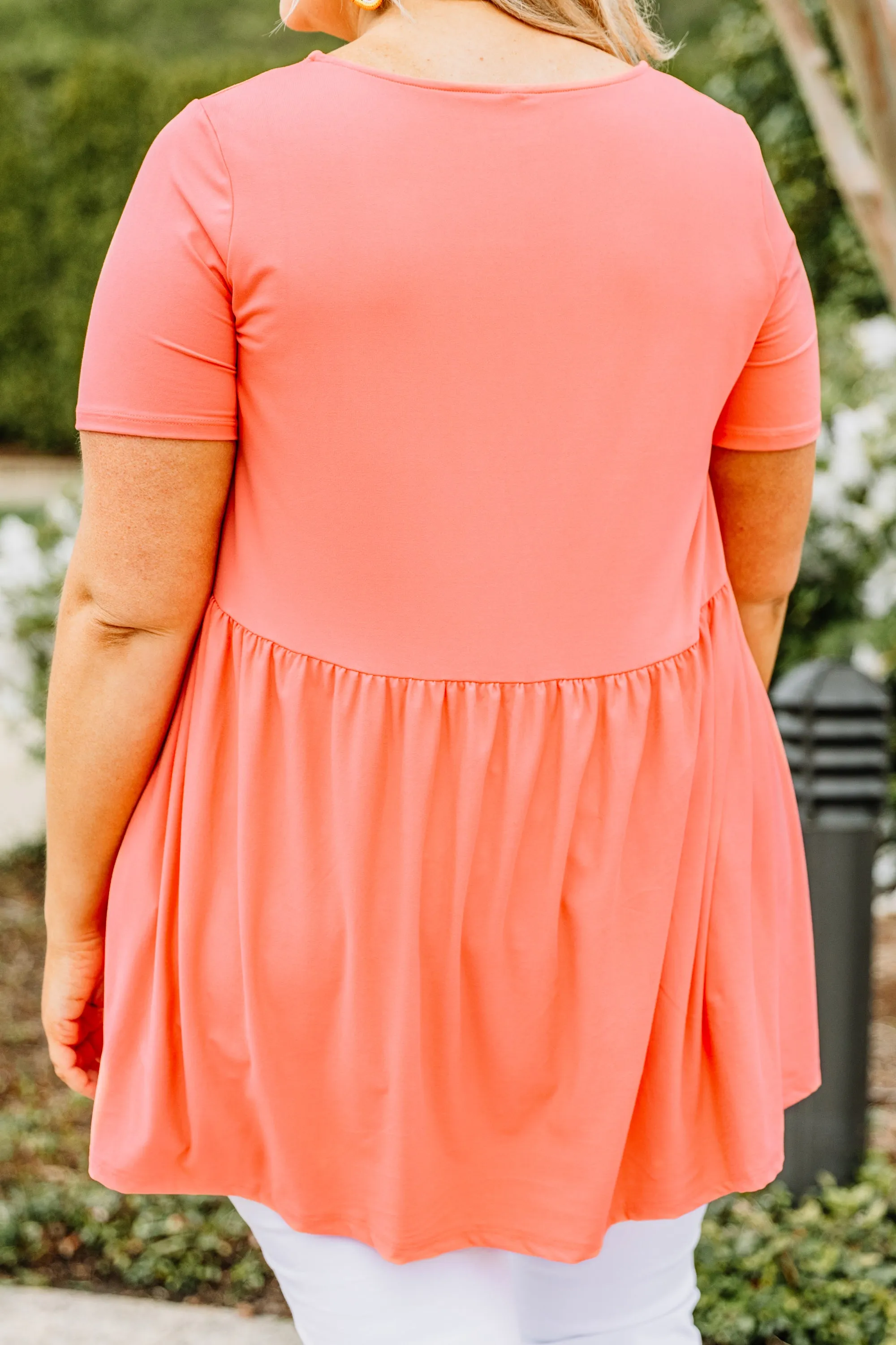 Style In Excess Top, Deep Coral