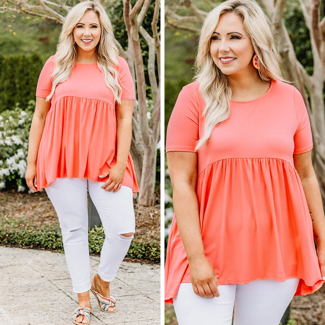 Style In Excess Top, Deep Coral