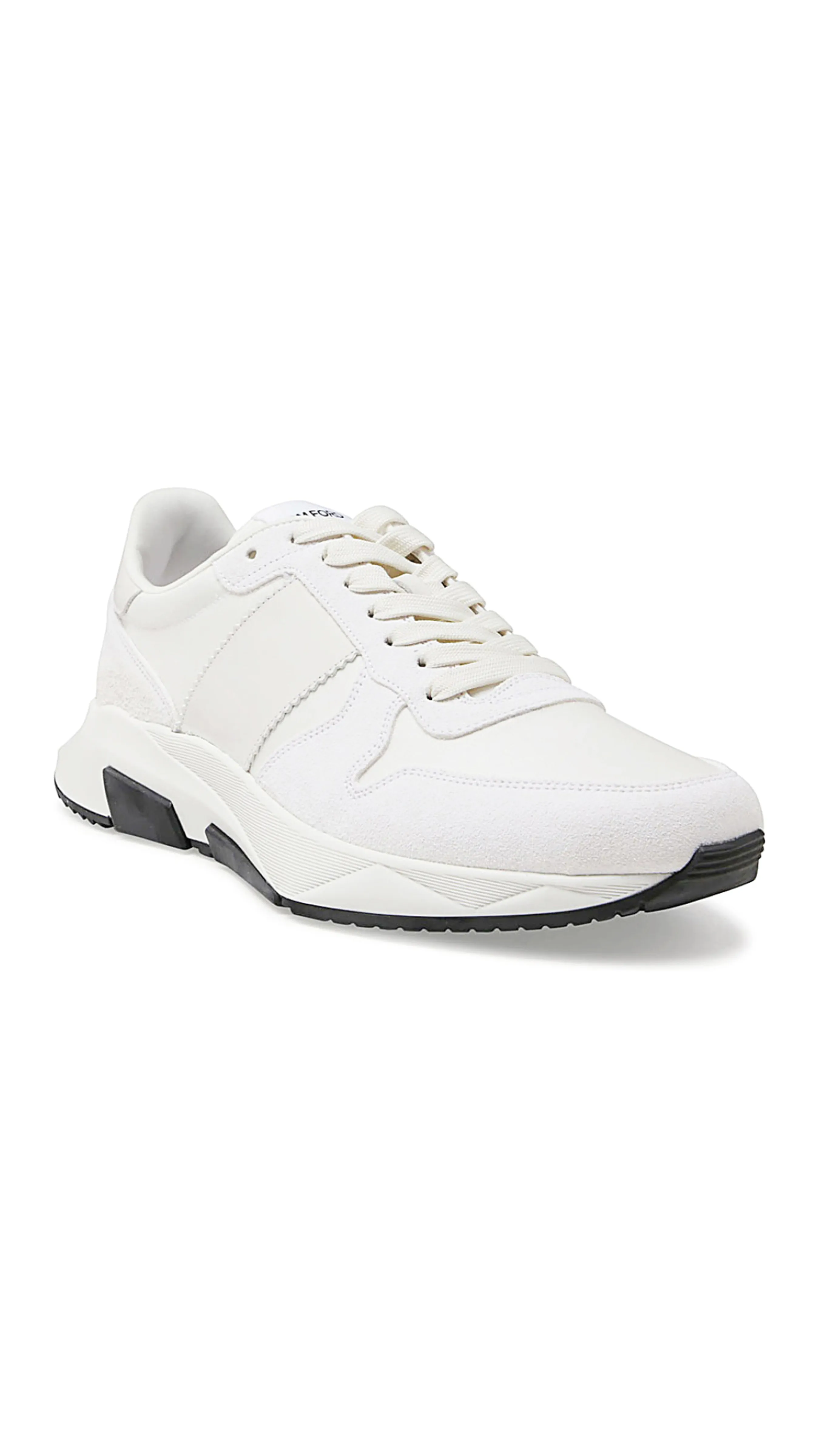 Suede and Technical Mesh Jagga Sneaker - White