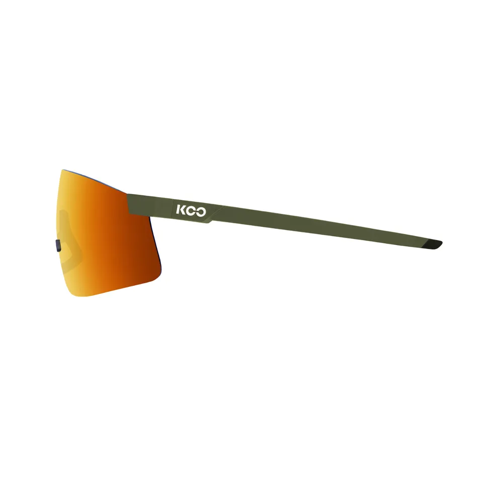 SUNGLASSES KOO NOVA OLIVE GREEN MATT LENS ORANGE MIRROR