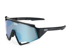 SUNGLASSES KOO SPECTRO BLACK FRAME TURQUOISE LENSES