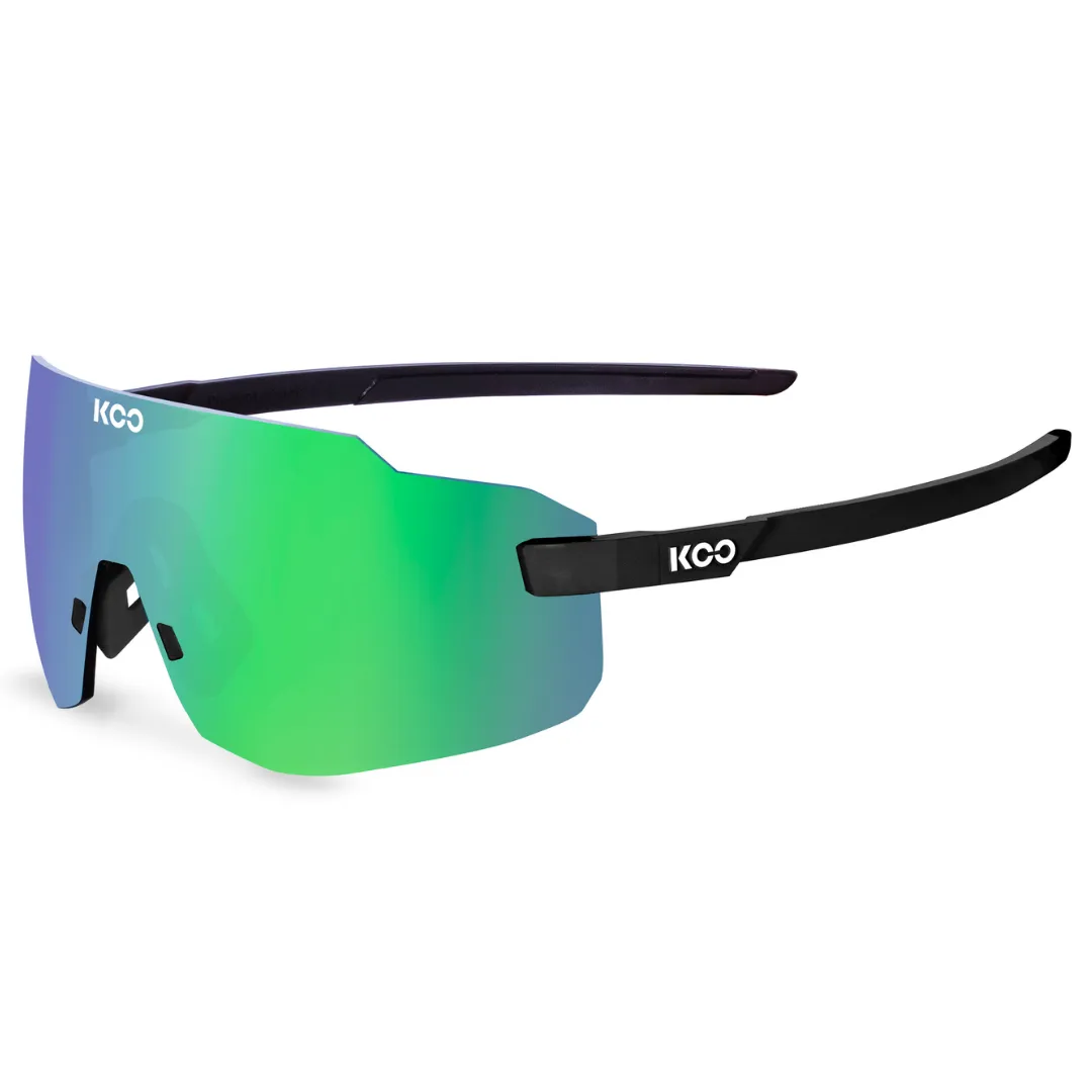 SUNGLASSES KOO SUPERNOVA BLACK MATT GREEN MIRROR LENS