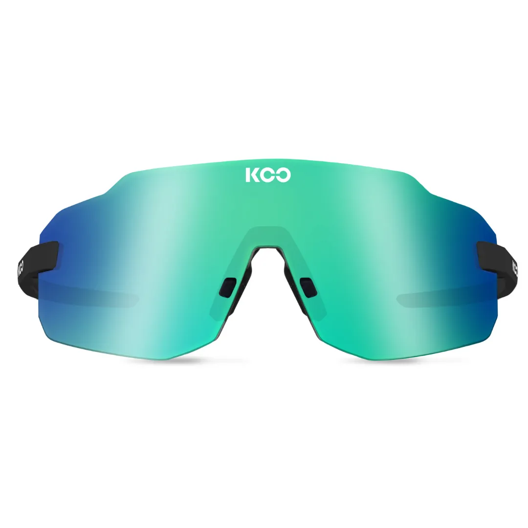 SUNGLASSES KOO SUPERNOVA BLACK MATT GREEN MIRROR LENS