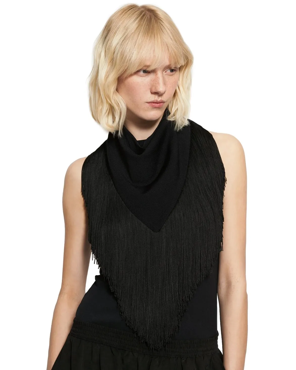 Teurn Studios Fringes Scarf Black