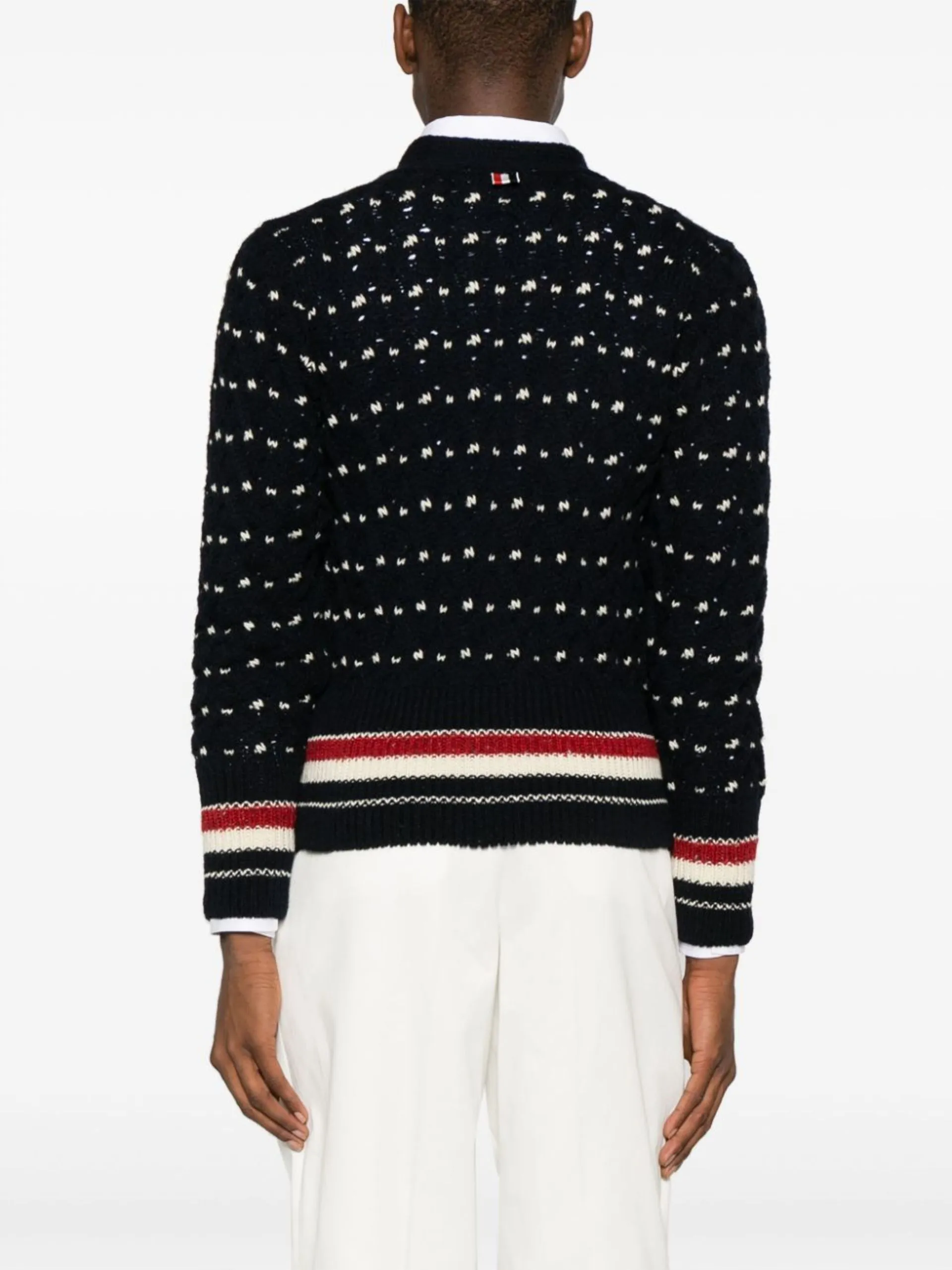 THOM BROWNE  |Button-down Stripes Street Style Designers Cardigans