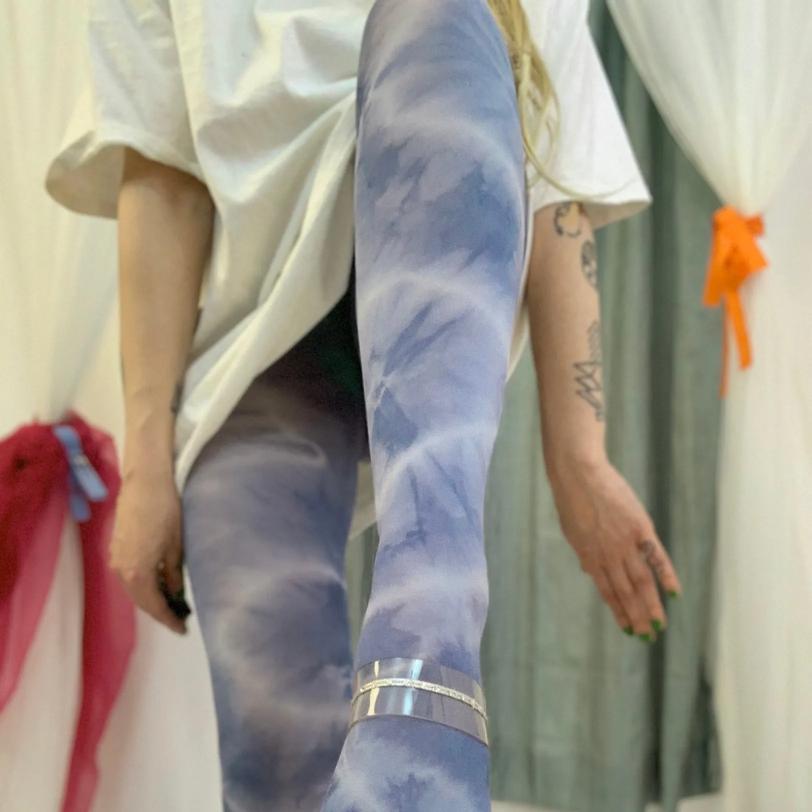 Tie dye stirrup tights - assorted colors