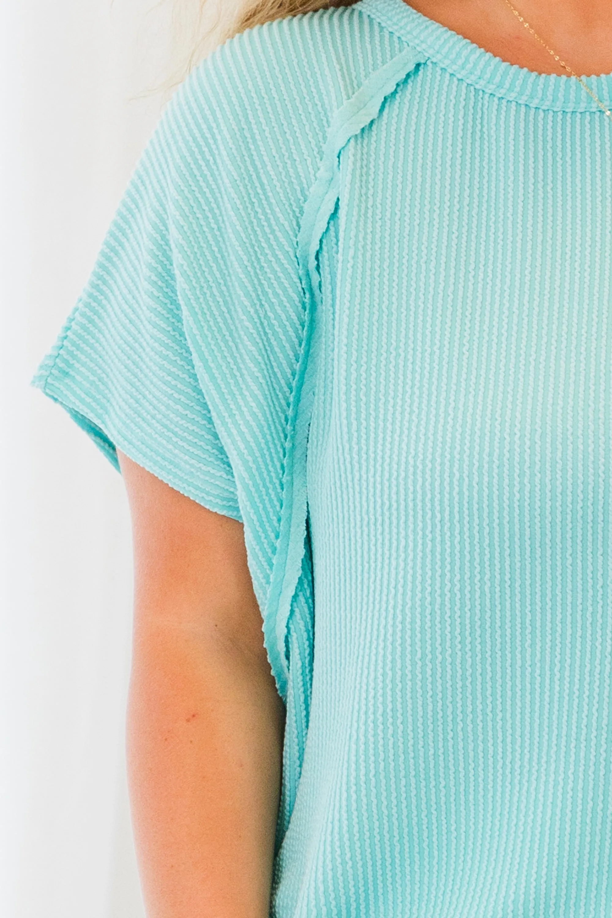 True And Charming Top, Aqua