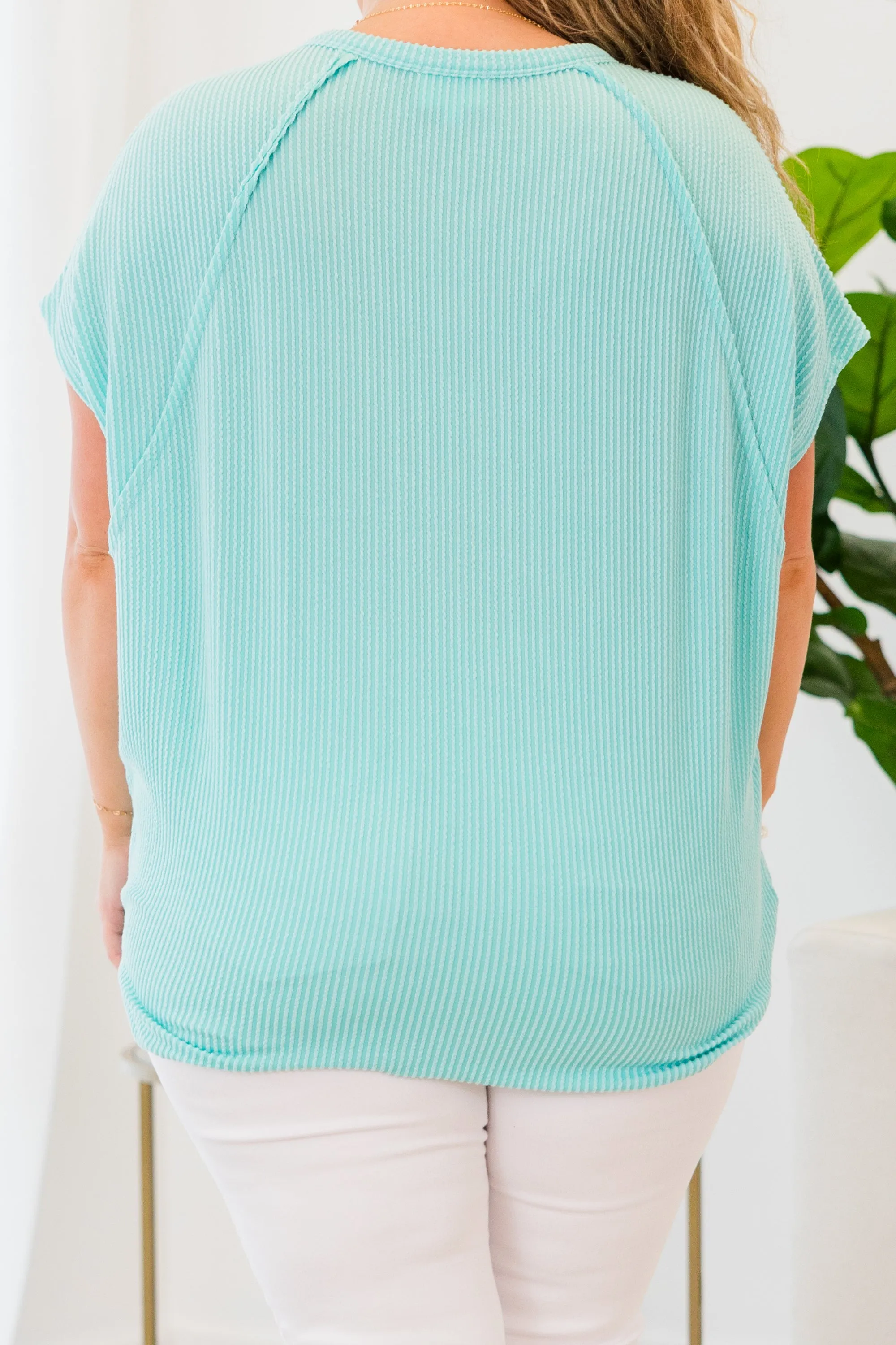 True And Charming Top, Aqua