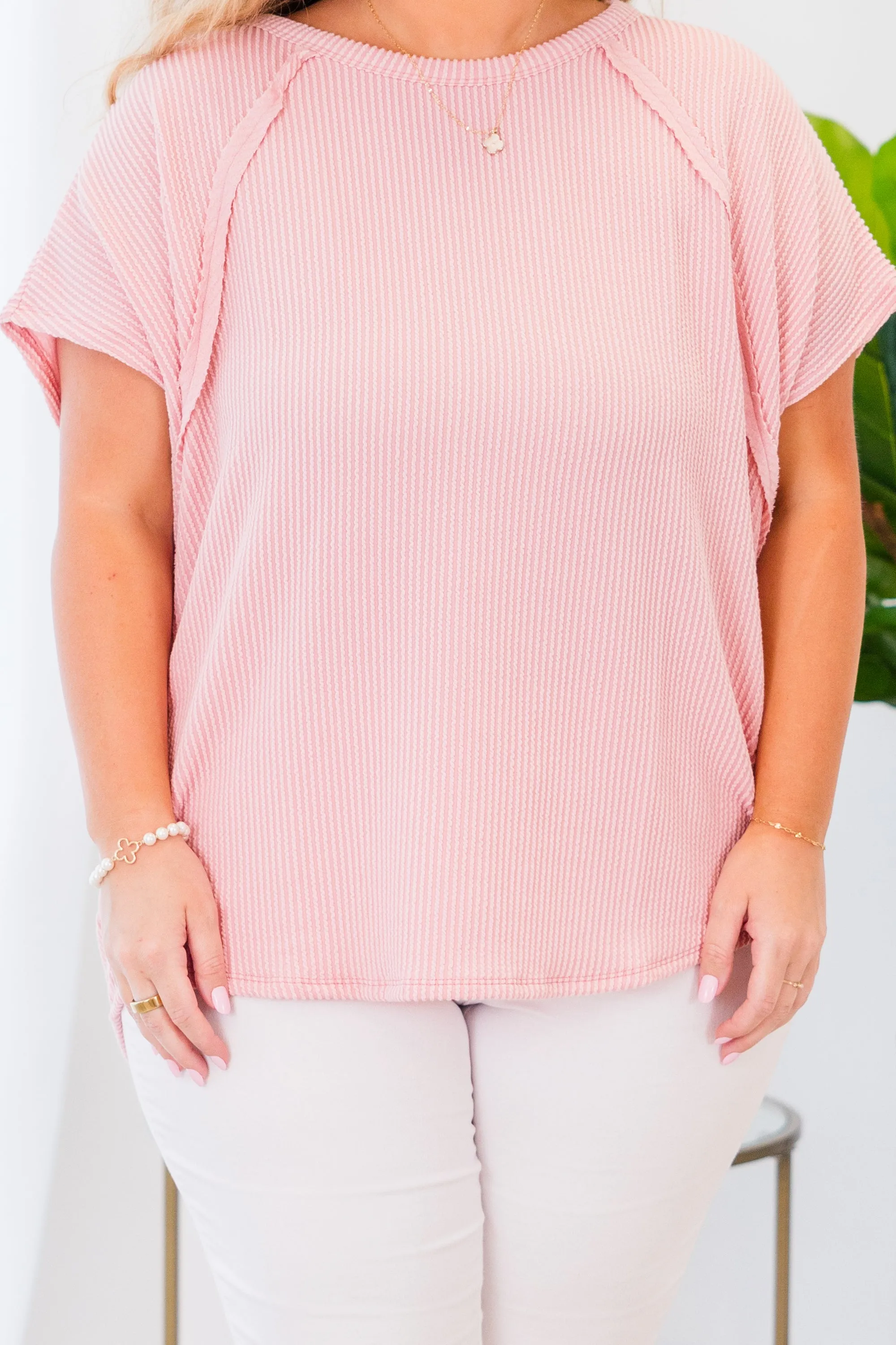 True And Charming Top, Blush