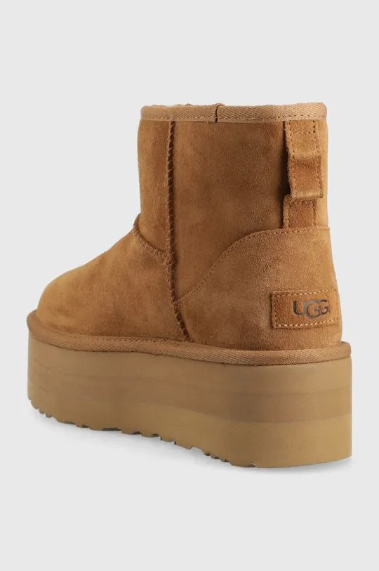 UGG snow boots Classic Mini Platform brown color