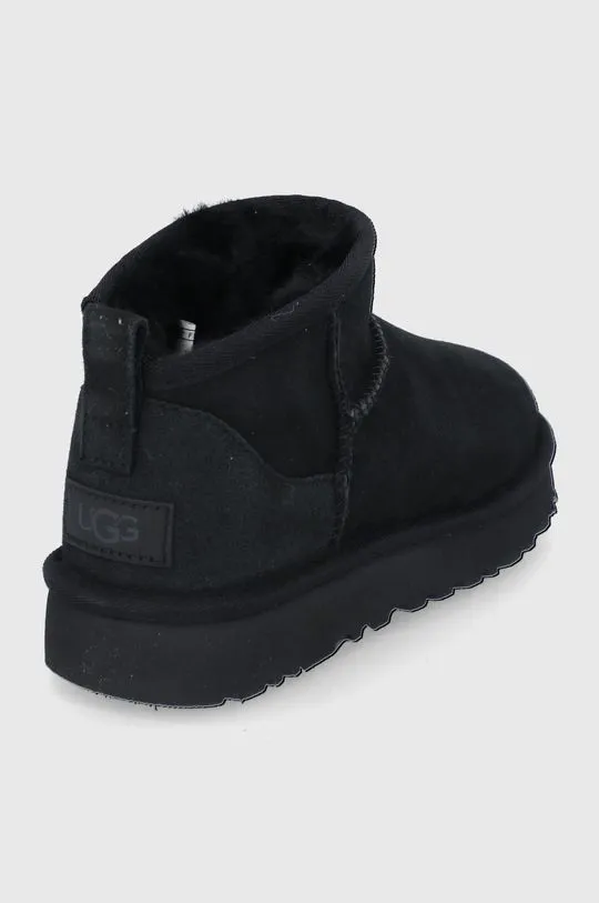 UGG suede snow boots Classic Ultra Mini black color 1116109.BLK