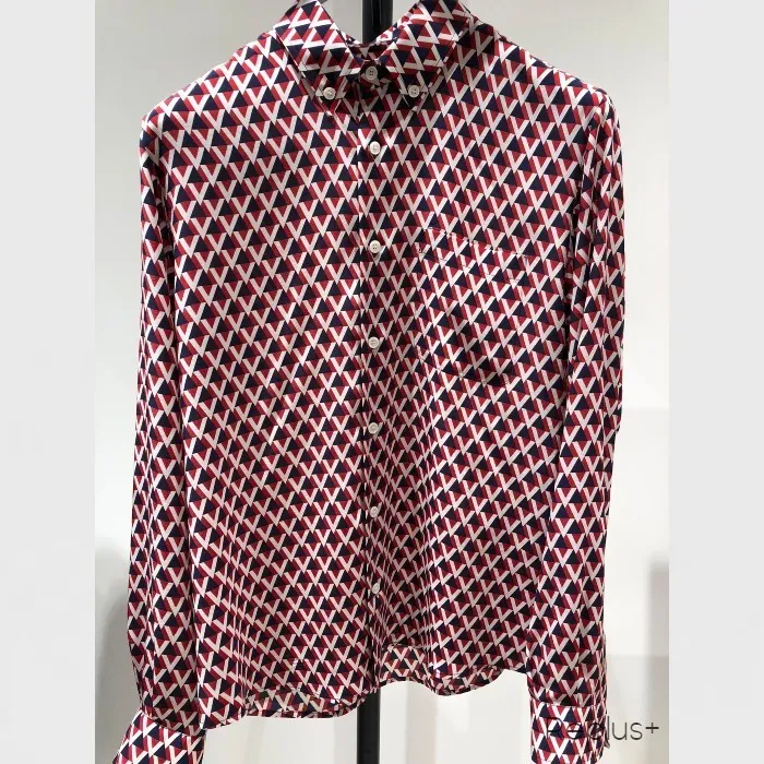 VALENTINO  |Button-down Monogram Unisex Silk Long Sleeves Front Button