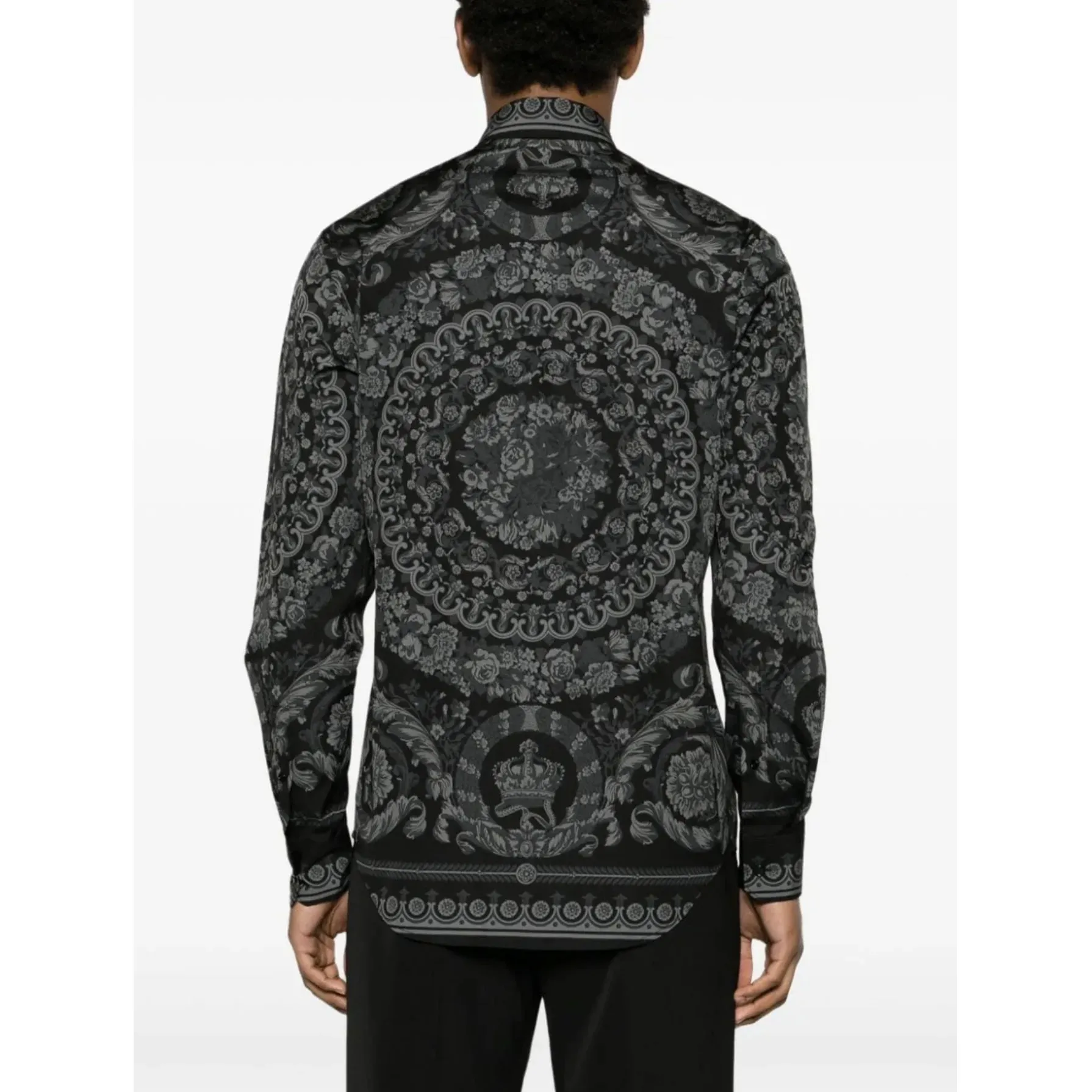 VERSACE  |Button-down Paisley Street Style Long Sleeves Cotton Luxury