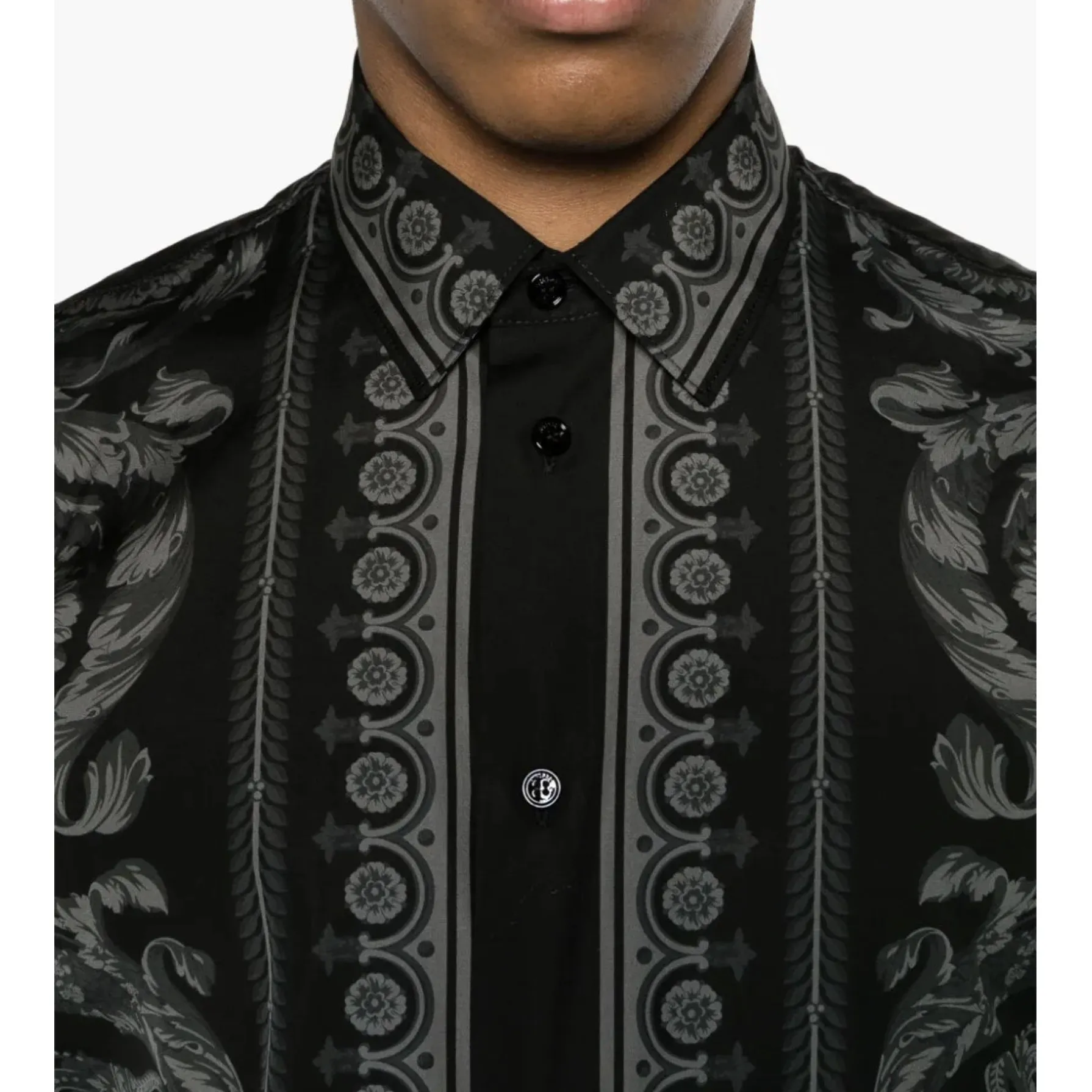 VERSACE  |Button-down Paisley Street Style Long Sleeves Cotton Luxury