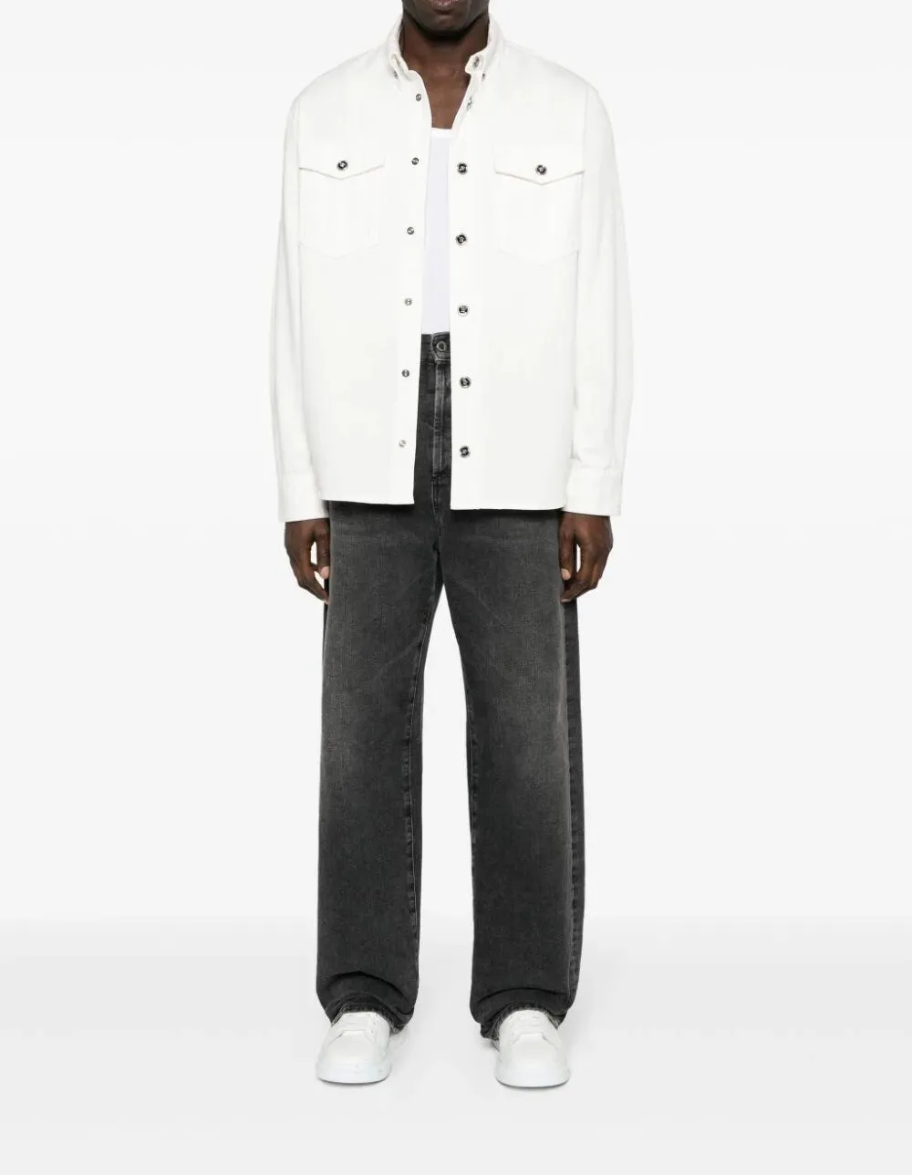 VERSACE  |Button-down Street Style Plain Cotton Logo Luxury Shirts