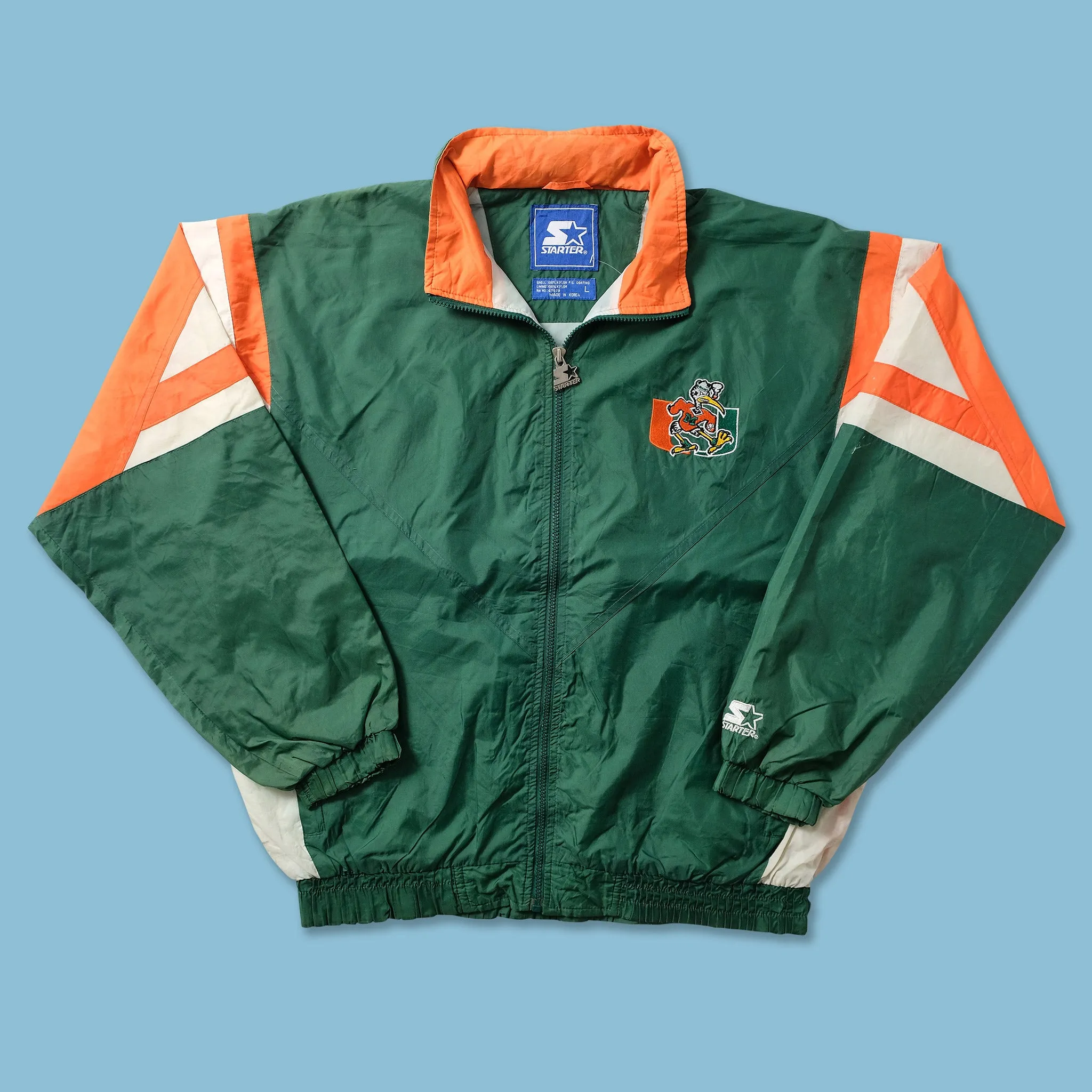 Vintage Starter Miami Hurricanes Track Jacket Large