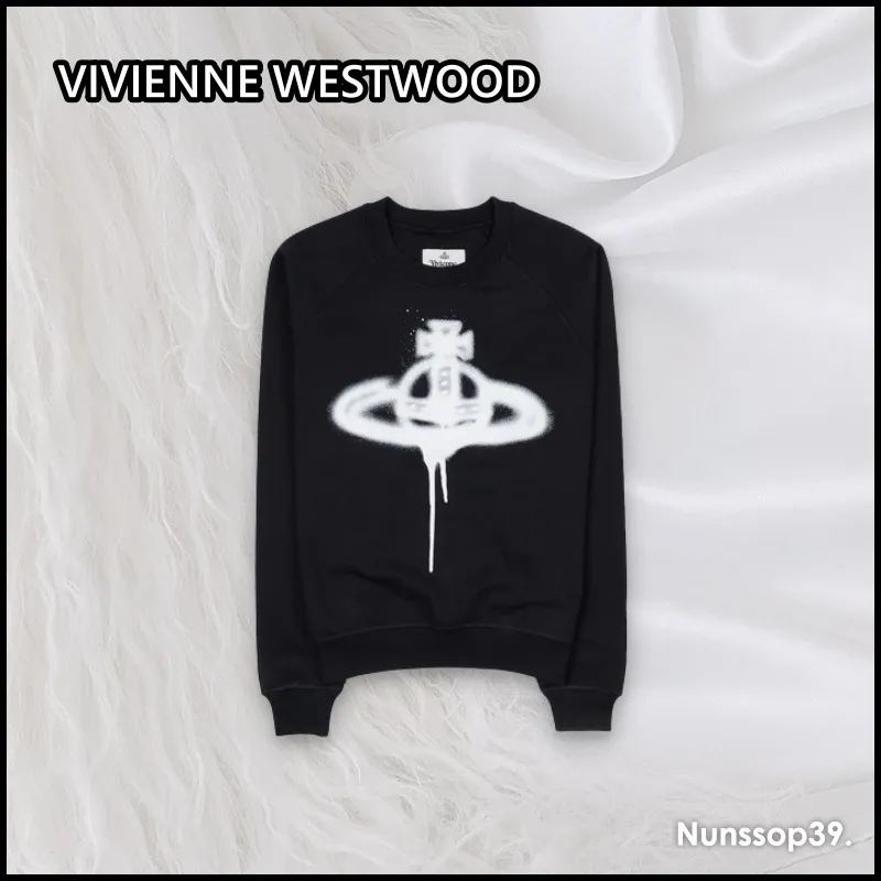 Vivienne Westwood  |Crew Neck Street Style Long Sleeves Plain Cotton Logo