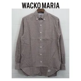 WACKO MARIA  |Button-down Gingham Street Style Long Sleeves Cotton Shirts